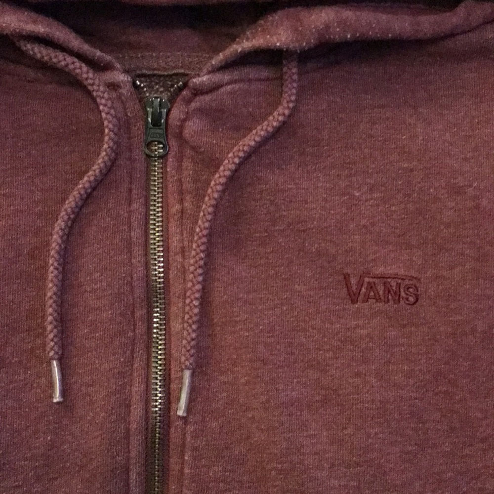Burgundy zipper Vans hoodie